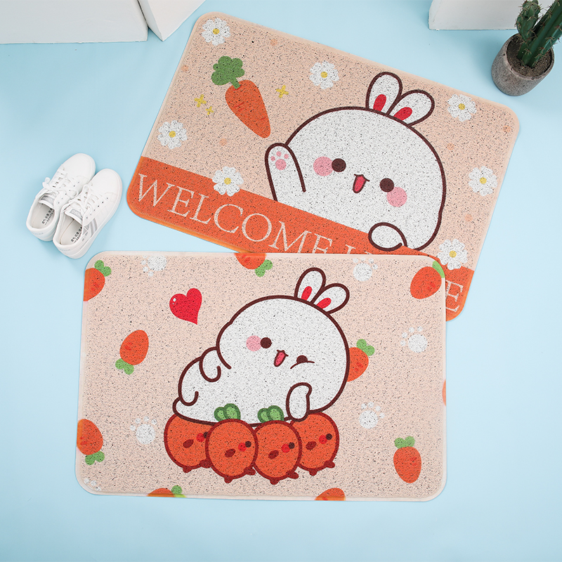 Rabbit Few Genuine Authorization Perimeter Cute Cartoon Dusting Footbed Entry home PVC ground mat Entry pad Easy to wash