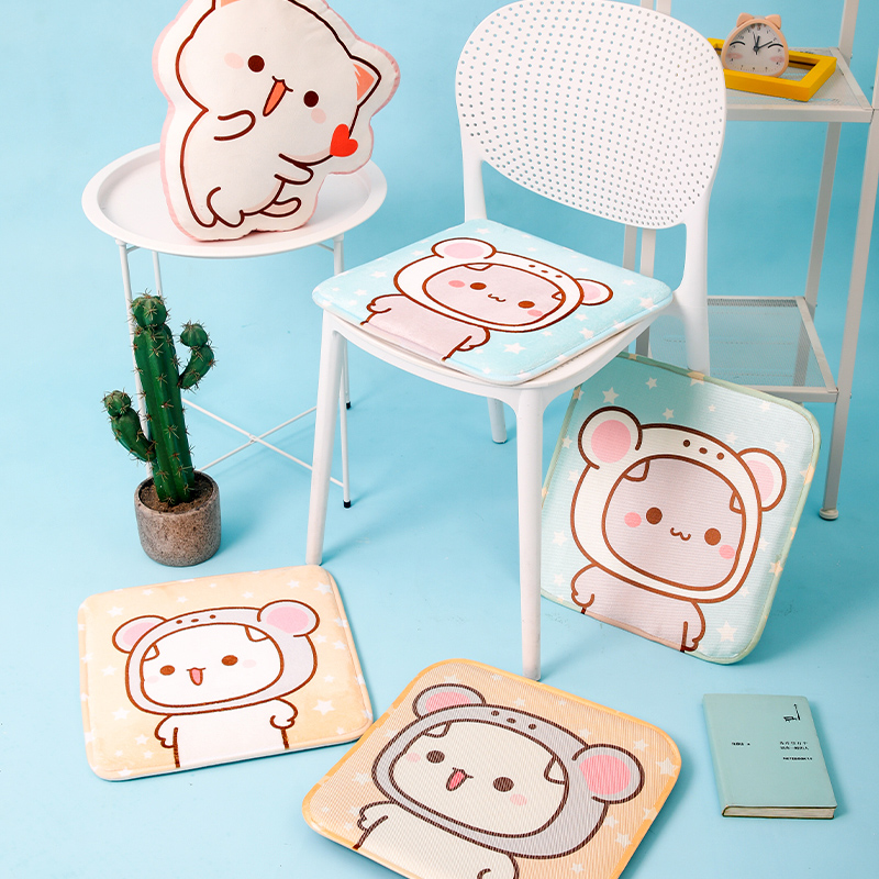 New Pint Honeypeach Cat Flannel Cushion Chair Cushion Car Cushion Office Tatami Anti Slip Sofa Chair Subcushion