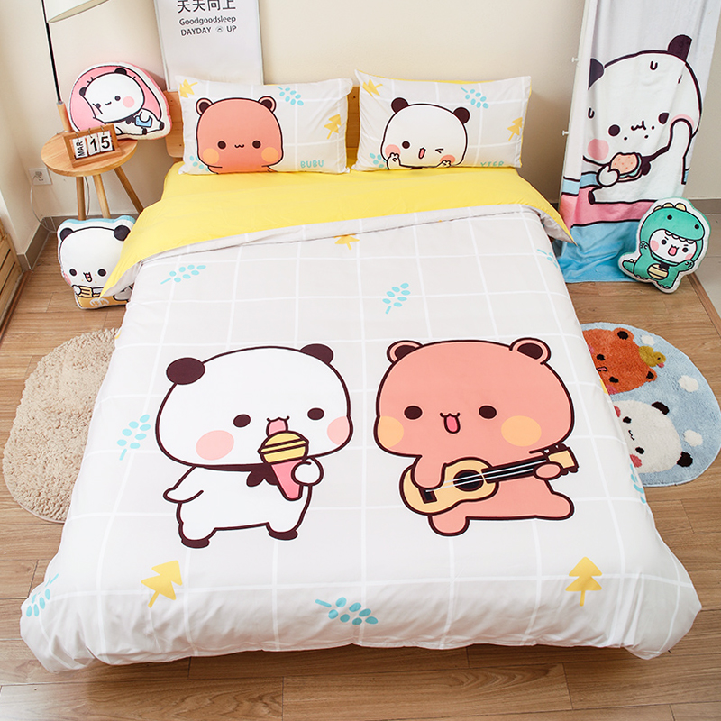 (Secondary meta-building's home) Little panda 12 Bub full cotton Four sets Winter cute pure cotton sheet quilt cover