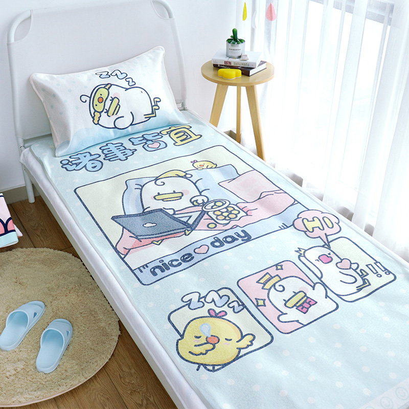 Genuine Authorized Lying Down Duck Dorm Mat Cool Mat Air Conditioning Cool Mat Ice Silk Mat Single Double Can Fold Ice Silk Mat