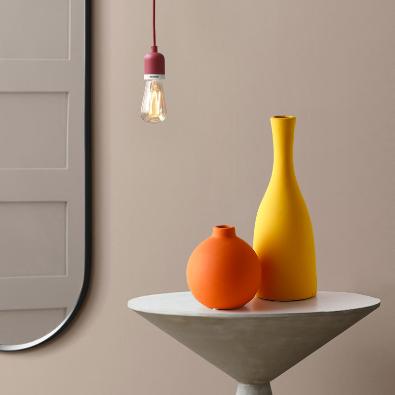 Ceramic vase swing piece Creative living room Nordic minimalist tea table Drying flower arrangement light and luxurious Morandi colour floral