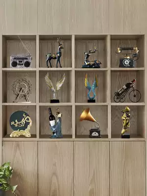 Light luxury soft outfit matching set Model room TV cabinet retro decoration Living room wine rack wine cabinet decoration decoration