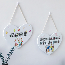 Creative bedroom card Room dormitory cute custom decorative wooden card hanging door pendant Welcome home listing door number