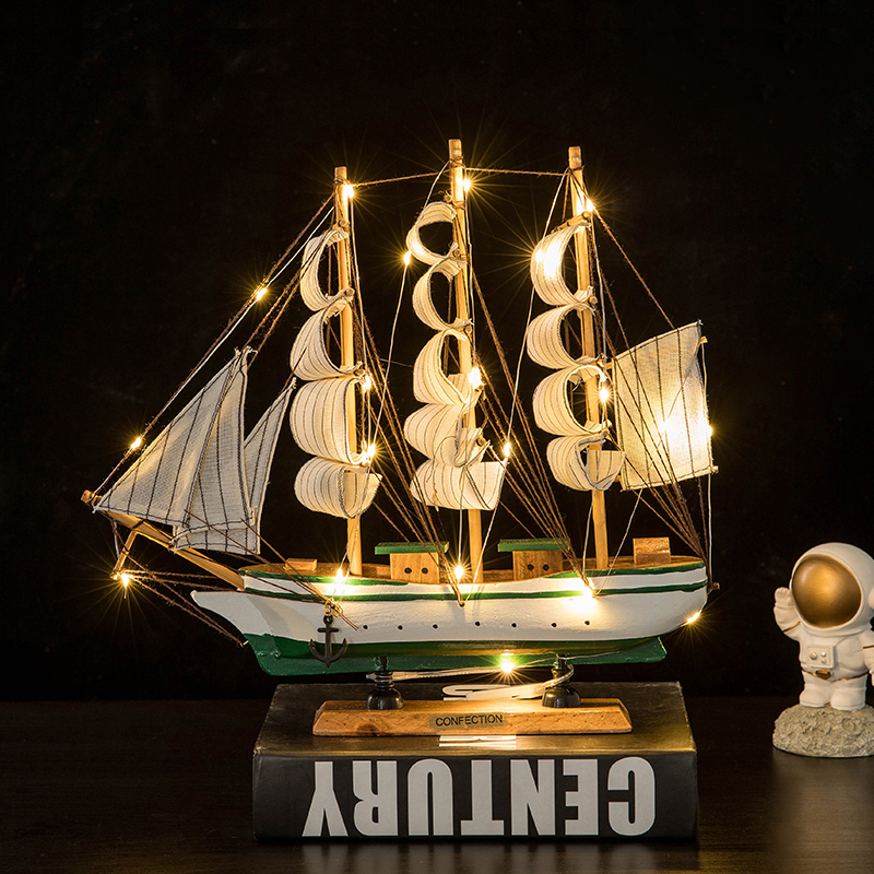 A sailing sailing model living room TV cabinet creative pirate craft ship small decorative wooden boat