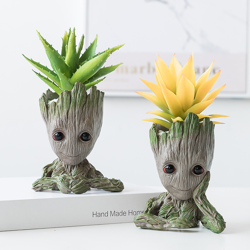 Cute Groot decoration Small tree man simulation meaty potted plant decoration office living room public table study table decoration