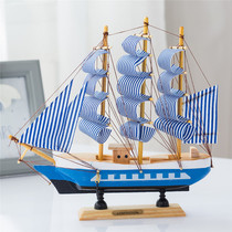 Mediterranean wooden dinghy model props decoration wooden products handmade smooth sailing sightseeing simulation boat