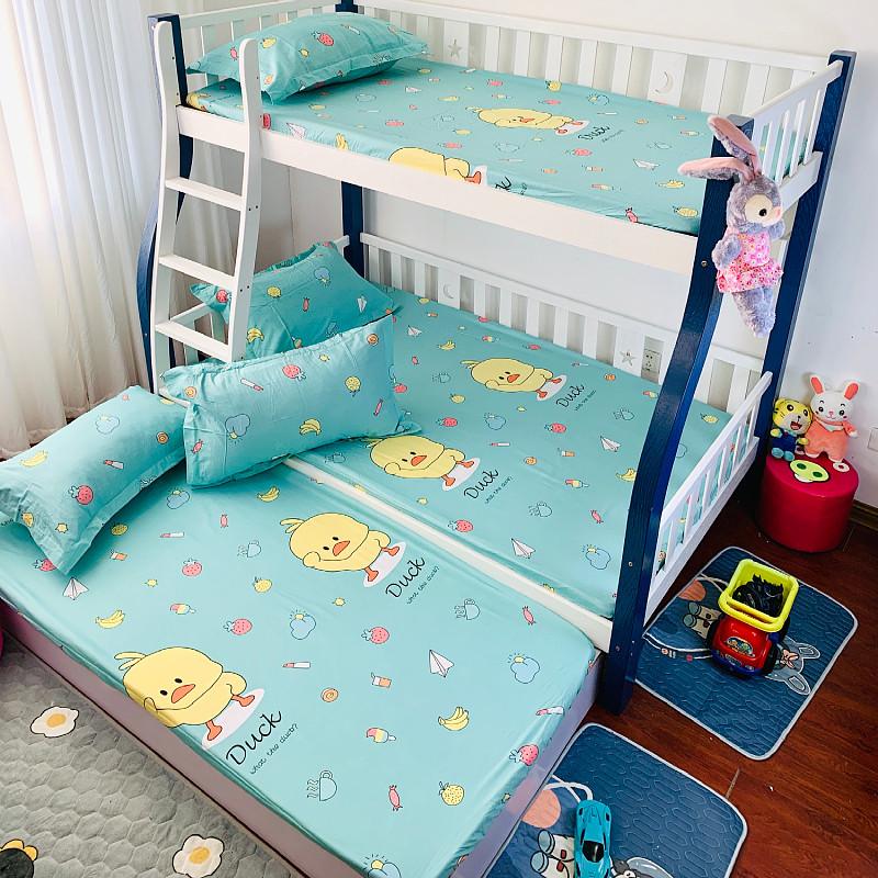 Children's duckling bed cover cotton vibrato duck bedspread cotton cute bed cover sheet quilt three or four pieces group customization