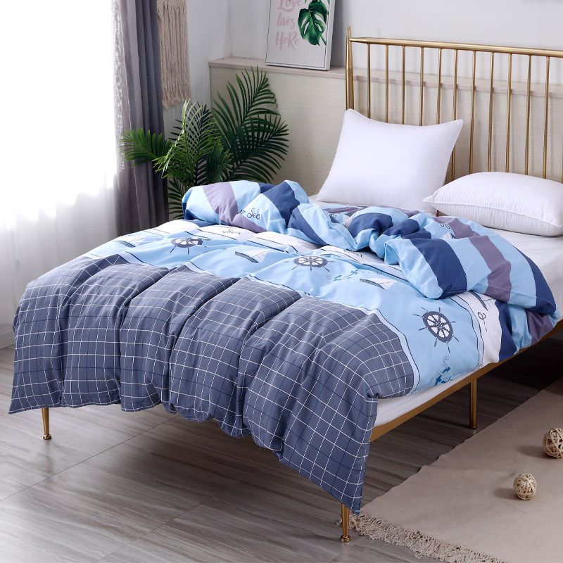 Hong Kong Size Bags Children Cartoon Pure Cotton Single Double Quilt Hood Full Cotton Adult Home Plaid Striped Chopped-Taobao