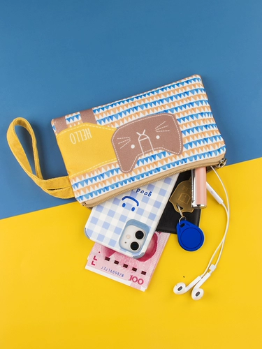 Бумажник, длинная сумка через плечо, милая ткань, мобильный телефон для школьников для ключей, монеты, кошелек, в корейском стиле, коллекция 2023, простой и элегантный дизайн