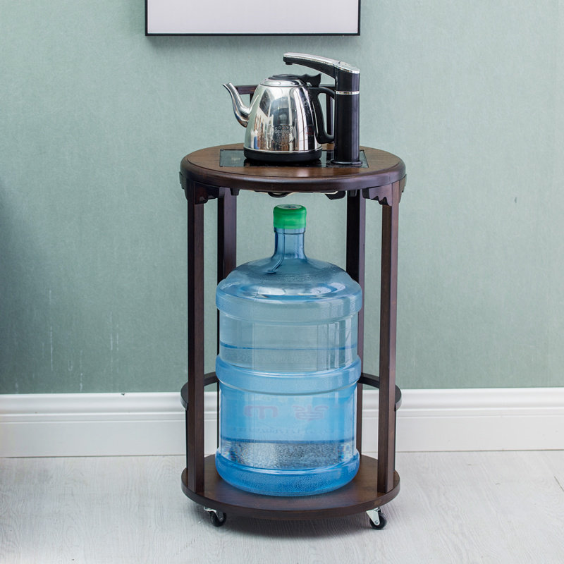 Tea rack Simple small tea cart Mobile Chinese household tea table with wheel coffee table water dispenser bucket boiling water shelf