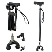 Factory direct sales aluminum alloy telescopic cane elderly crutches three-legged anti-slip walking stick