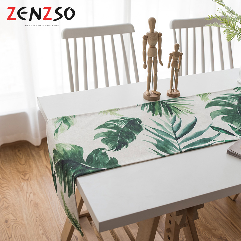 Pearl pine Nordic plantain cotton hemp cloth art tea table TV cabinet strip dining room dining room table cloth cover towels table flag