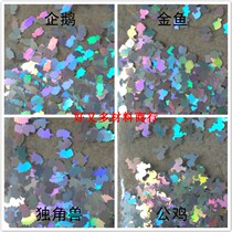Penguin Beauty Chia Emulation Animal Shaped Sequins Unicorn Crystal Clay Shalem Padding Laser Goldfish Patches
