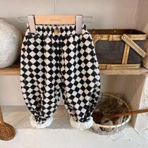Girls Leisure Pants Fall Winter 2021 New Boys and Female Baby Accelerated Pants Childrens Corvé Lamps