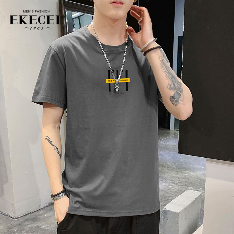2021 spring and summer new Korean version trendy men's short-sleeved t-shirt loose ins tide brand cotton bottoming shirt T-shirt man