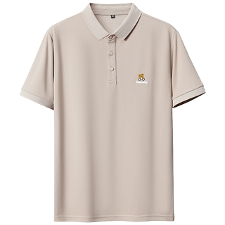 Bear embroidered high-end trendy summer polo shirt