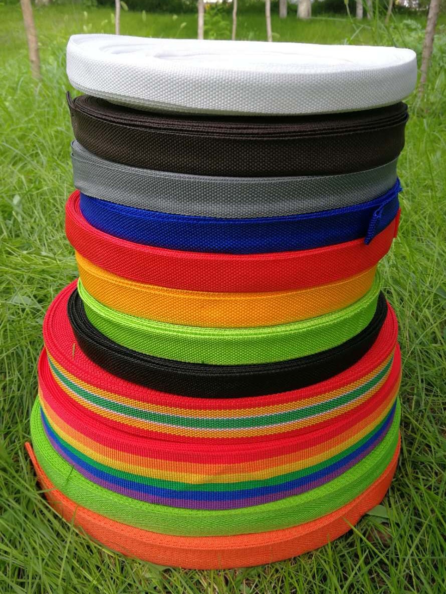 Color rope Nylon flat belt rope Mazha rope Tied rope Braided rope DIY accessories Webbing Shoulder bag rope Edging belt