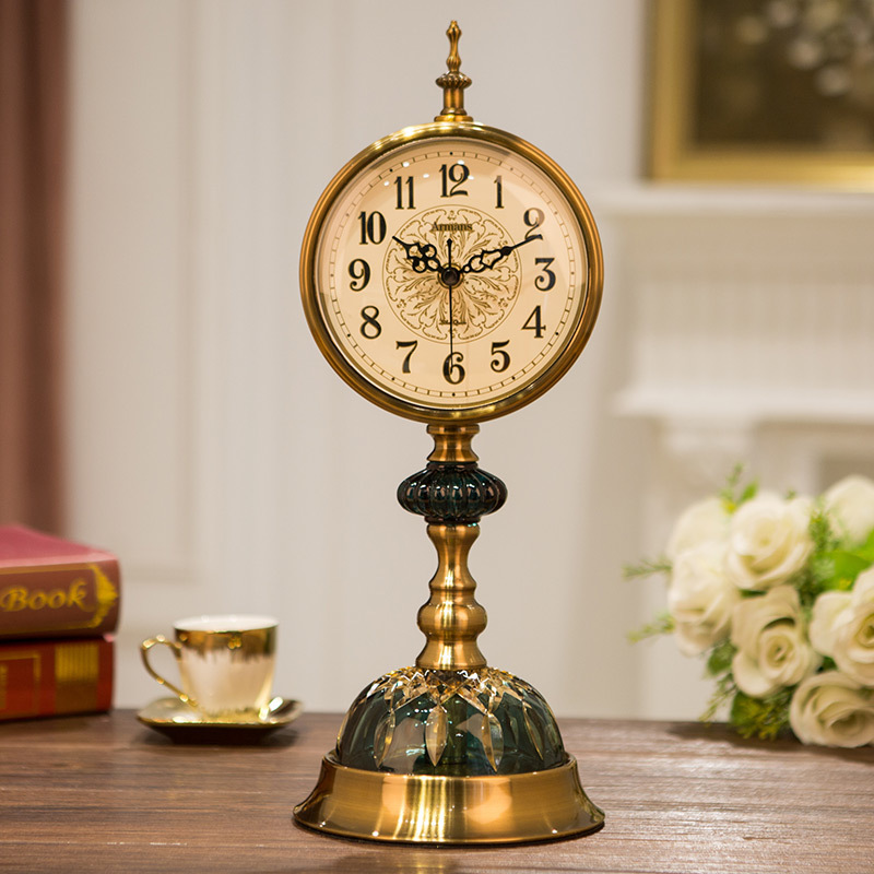 European clock vintage grandfather clock living room home American table table pendulum style clock light luxury table clock sitting clock ornaments