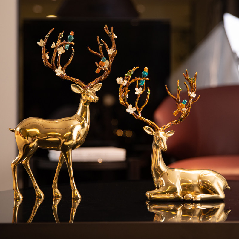 Enamel Color Deer Creative Genguan Pendulum Pieces Living Room TV Cabinet Wine Cabinet Craft Gifts Swing Accessories Modern Light Lavish Tea Table Decoration Home