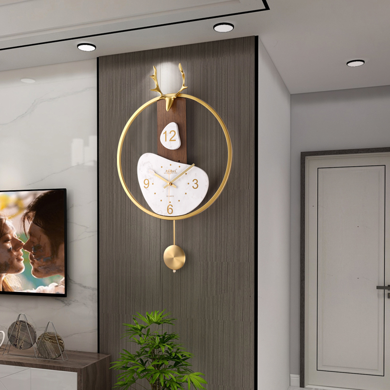 Net red creative wall clock Nordic household clock light luxury living room decorated modern wall clock fashion minimalist art
