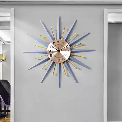 Nordic style wall clock living room household fashion creative clock wall-mounted silent punch-free special-shaped clock silent wall-mounted watch