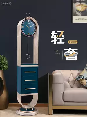 Nordic metal light luxury wind floor clock clock vertical seat clock pendulum placed clock watch living room home pendulum clock