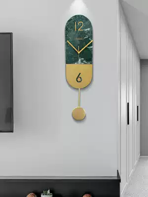 Nordic marble metal light luxury creative wall clock clock clock living room modern simple atmospheric wall watch personality clock