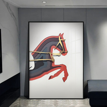 2021 new horse to success porch hanging painting modern light luxury living room decoration painting corridor vertical atmospheric abstract painting