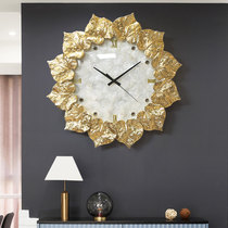 Nordic light luxury creative copper wall clock household living room fashion atmosphere art table wall-mounted dining room personality shell clock