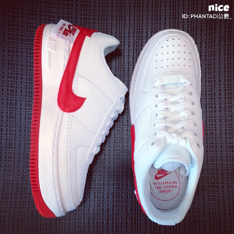 Nike Air Force 1 AF1 AF1 thay đổi màu đỏ trắng 歪 móc giày số 1 Air Force AO1220-106 - Dép / giày thường giày thể thao nữ chính hãng