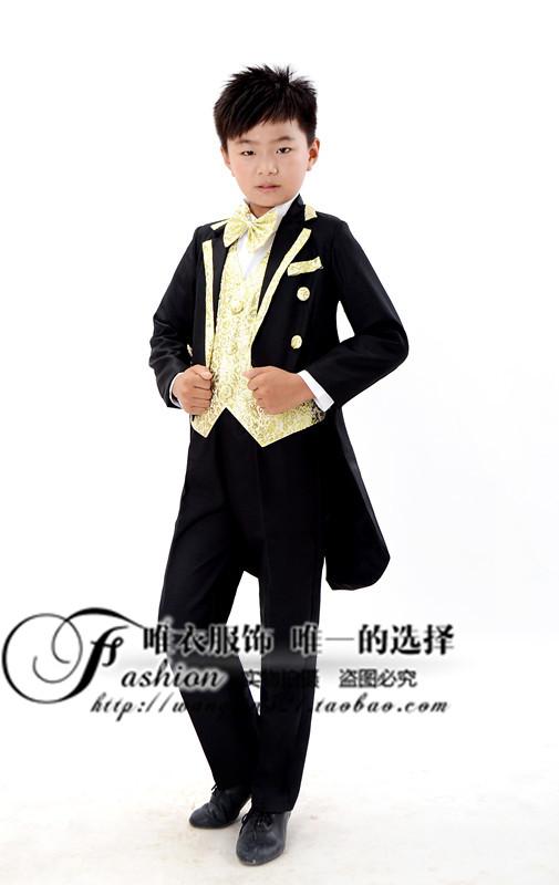 Trang phục trẻ em tuxedo Trang phục bé trai Set mùa thu Trắng tuxedo Trang phục trẻ em Hoa cưới quần áo trẻ em hàn quốc