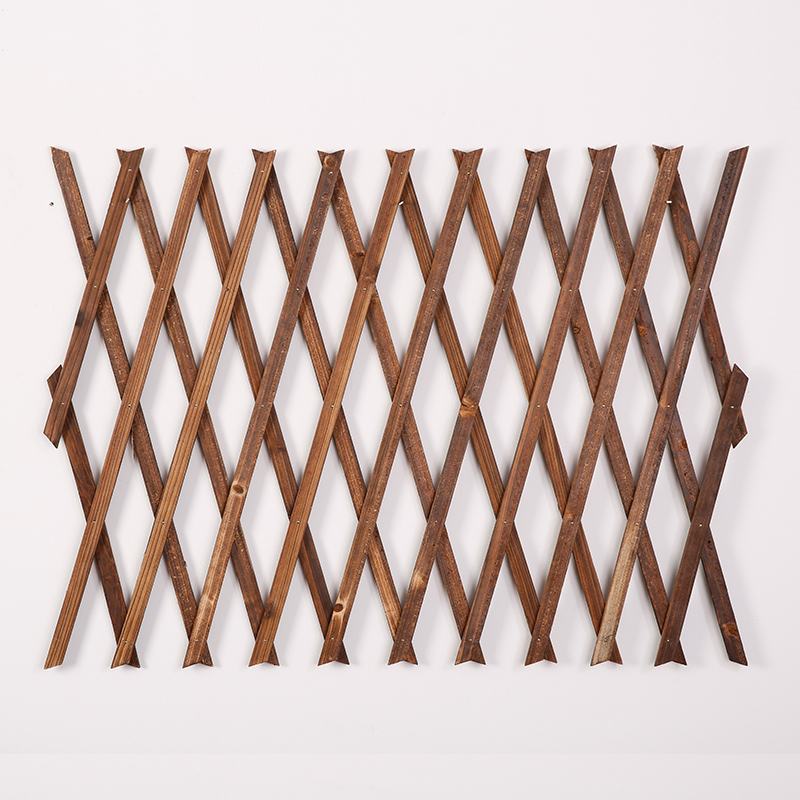 Outdoor telescopic carbonated wood fence Fence Courtyard Garden fence Climbing Rattan shelf Wall Decorative Solid Wood Grid Flower Shelf