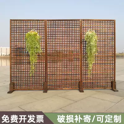 Outdoor anti-corrosion wood fence fence Courtyard garden wall flower rack climbing pergola Interior decoration grid partition fence