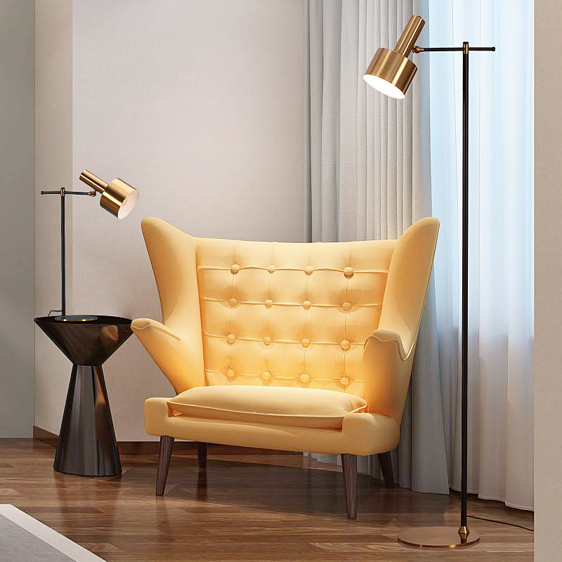 Floor lamp American luxury living room sofa ins simple modern brass study reading Nordic floor lamp