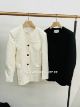 South Korea East Gate spot 2021 Autumn New comfortable trend button net version round neck jacket 06e