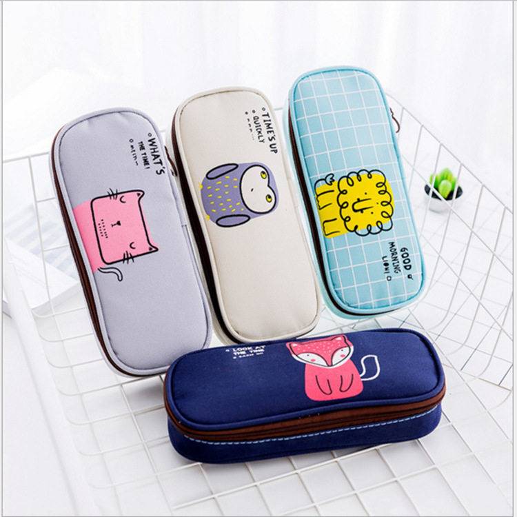 Pen Bag Cartoon Animal New Pen Box Cute Cartoon Pencil Case Straight For Large Capacity Lead Pencil Case
