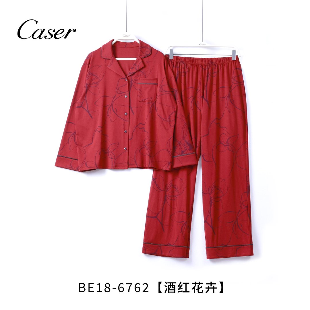 Caser caesar women's mercerized mousse cotton pajamas