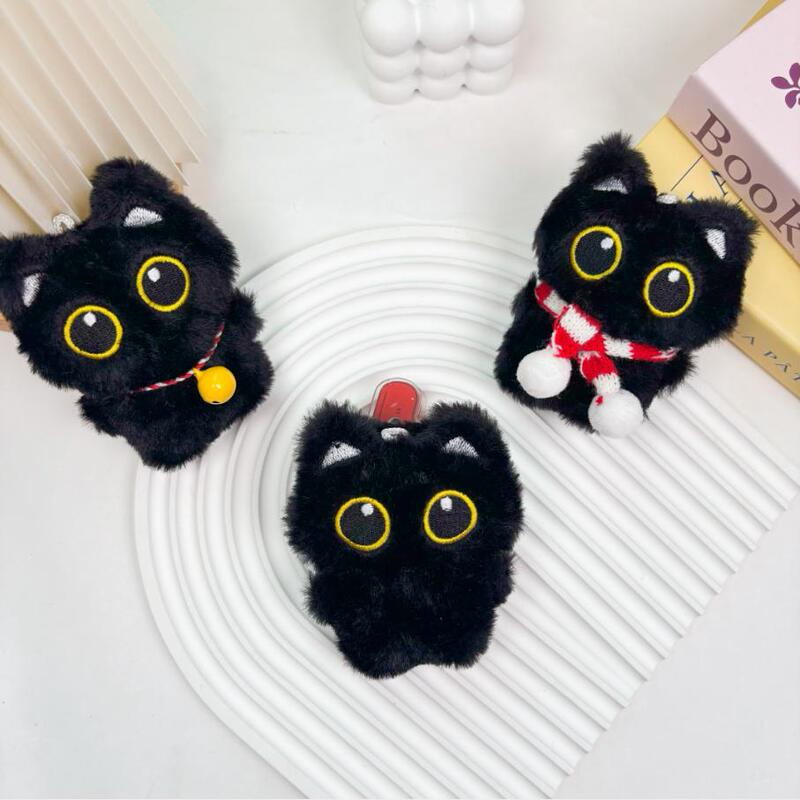 Cartoon Plush Doll, Cute Bag Pendant, Big-Eyed Black Cat Keychain, Versatile Girly Heart Decorative Doll Gift