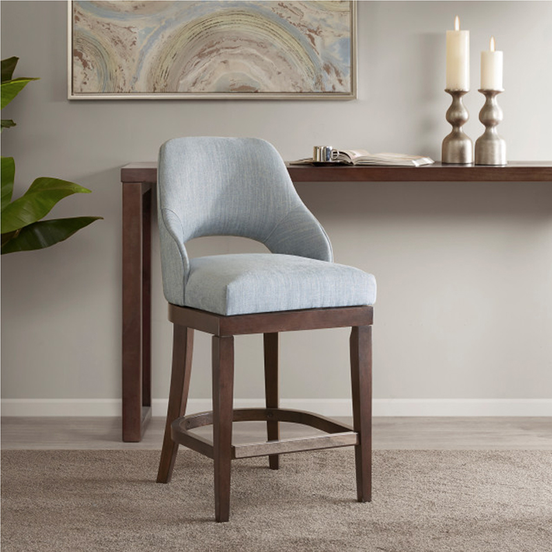 Light Extravagant Fabric Bar Chair Solid Wood Bar Table Chair Home High Foot Dining Chair Ready Dining Table Benches American Bar Chair Dining Chair
