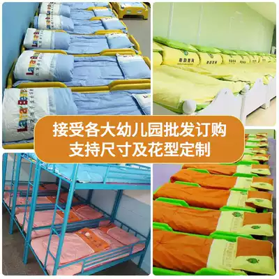 Kindergarten quilt three-piece children's quilt with core nap bed quilt quilt cover pure cotton summer garden six-piece set