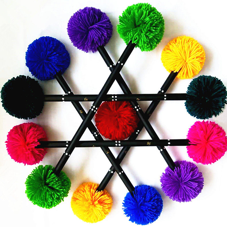 Colorful flower sticks Old Beijing flower stick sports goods Middle-aged and elderly fitness children students yarn flower head flower sticks