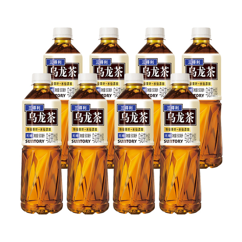 Suntory Sugar-Free Oolong Tea Drink, 0 Fat, 0 Sugar, Tea Flavor with a Sweet Aftertaste, 500ml*8 Bottles, Authentic Popular Tea Drink