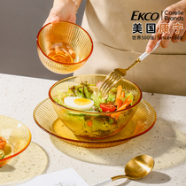American Conning Glass Cutlery Microwave Dish Bowl Tray Salad Bubble Noodles Bowl dish Heat Resistant Glass Bowl Home Suit