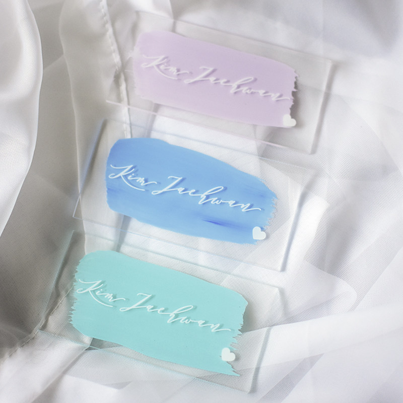 Transparent Acrylic seat card Wedding name card Dinner plate card Wedding party seat card Name name name name card