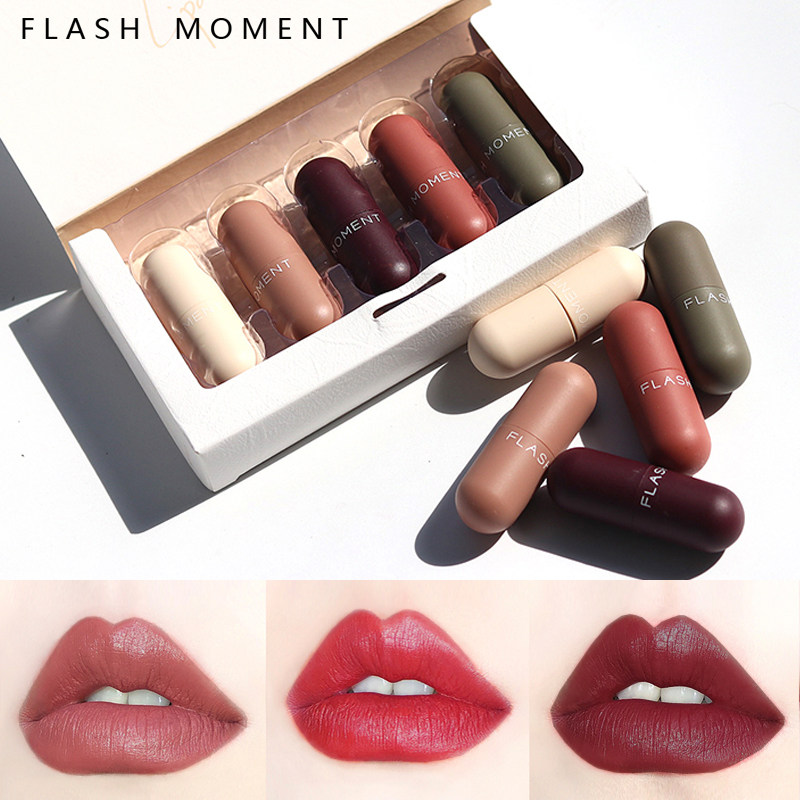 Li Jiaqi Niche Capsule Lipstick Set Matte Student Model Long-lasting Moisturizing Not Easy to Take Off the Cow-Blooded Affordable Female