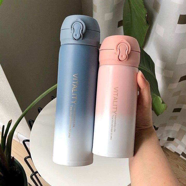 304 stainless steel large-capacity thermos cup male and female students Korean version of the simple cute water cup high-value portable cup