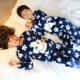 Bộ đồ ngủ trẻ em mùa thu và mùa đông flannel bé trai và bé gái phù hợp với lông cừu san hô