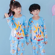 Boy girl Altman boy pyjama xuân thu hè phù hợp với tay áo dài phần bé lớn