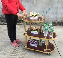 Special dessert car multifunctional wine truck 4s shop tea truck luxury three-layer hand push dining car cake service car