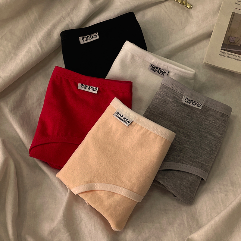 Combined pure cotton underwear girl's middle-waist breathable girl birthday girl's original triangle shorts bottom pants